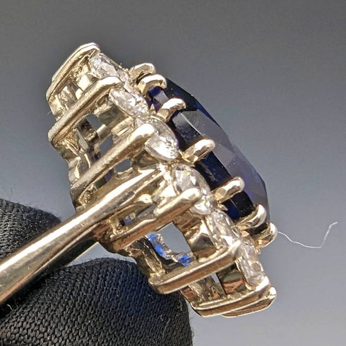 vintage jewelry blue stone sterling silver ring